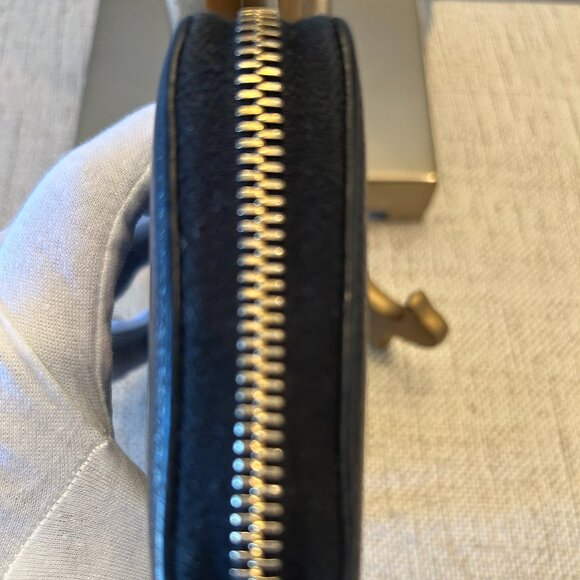 Gucci Black Pebbled Calfskin Fringe Tassel Soho Zip Around Continental Wallet - Picture 9 of 9